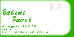 balint pavel business card